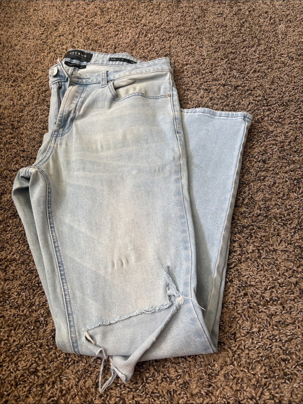 PacSun Light Blue Skinny Jeans with Distressed Hem